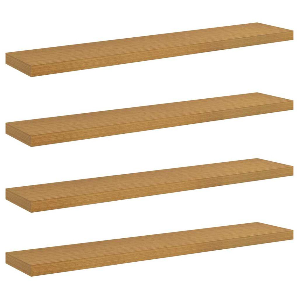 Produktbild för Vägg hylla 4 pcs Beige 120 x 23,5 x 4 cm Konstruerat trä
