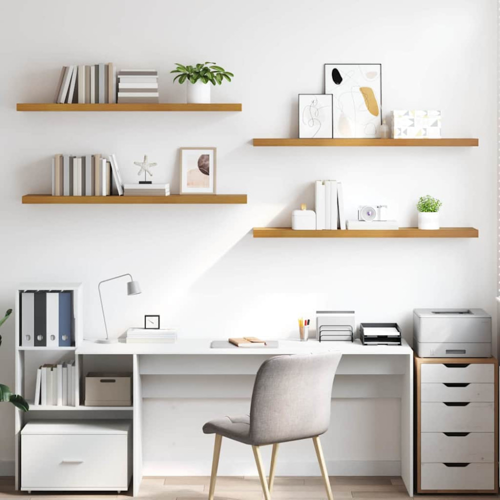 Produktbild för Vägg hylla 4 pcs Beige 120 x 23,5 x 4 cm Konstruerat trä