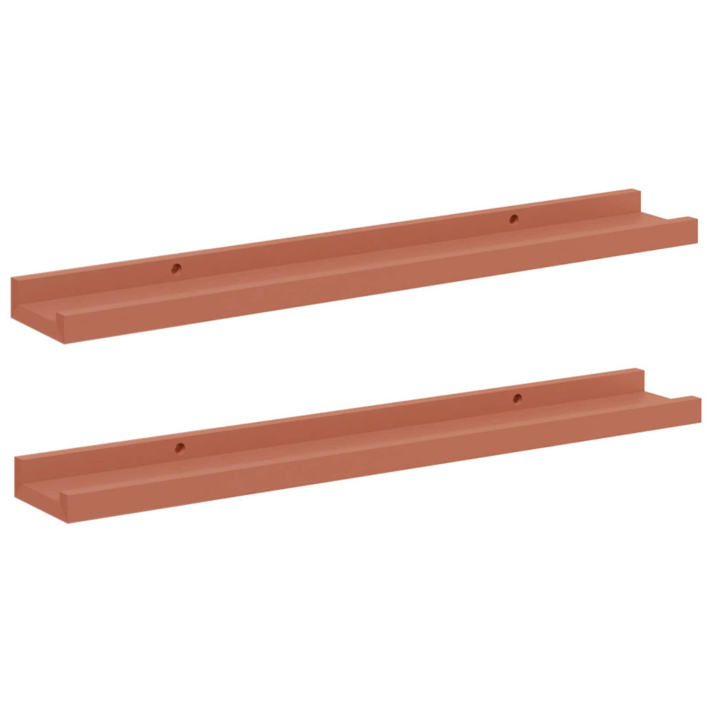 Produktbild för Vägg hylla med hylla 2 pcs Röd 60 x 9 x 3 cm Konstruerat trä