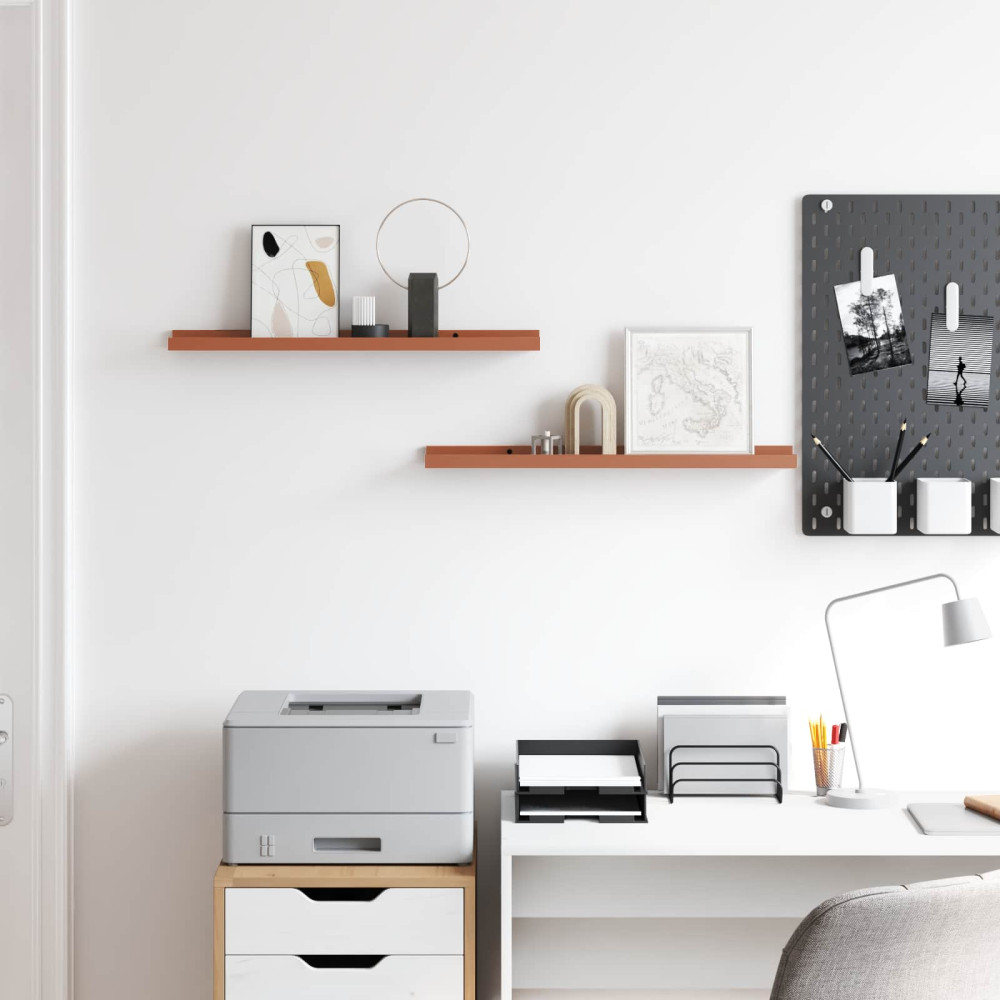 Produktbild för Vägg hylla med hylla 2 pcs Röd 60 x 9 x 3 cm Konstruerat trä