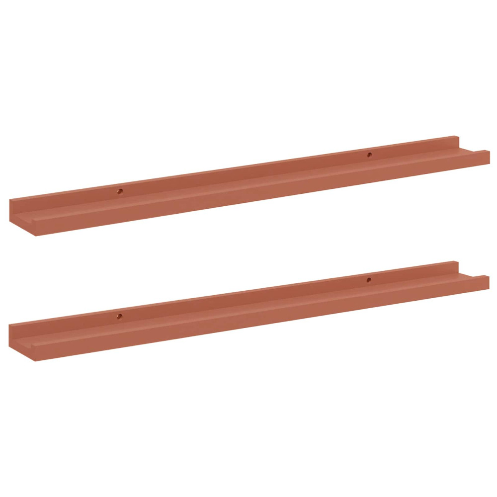 Produktbild för Vägg hylla med hylla 2 pcs Röd 80 x 9 x 3 cm Konstruerat trä