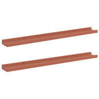 Produktbild för Vägg hylla med hylla 2 pcs Röd 80 x 9 x 3 cm Konstruerat trä