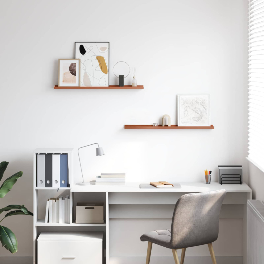 Produktbild för Vägg hylla med hylla 2 pcs Röd 80 x 9 x 3 cm Konstruerat trä