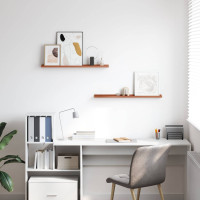 Produktbild för Vägg hylla med hylla 2 pcs Röd 80 x 9 x 3 cm Konstruerat trä