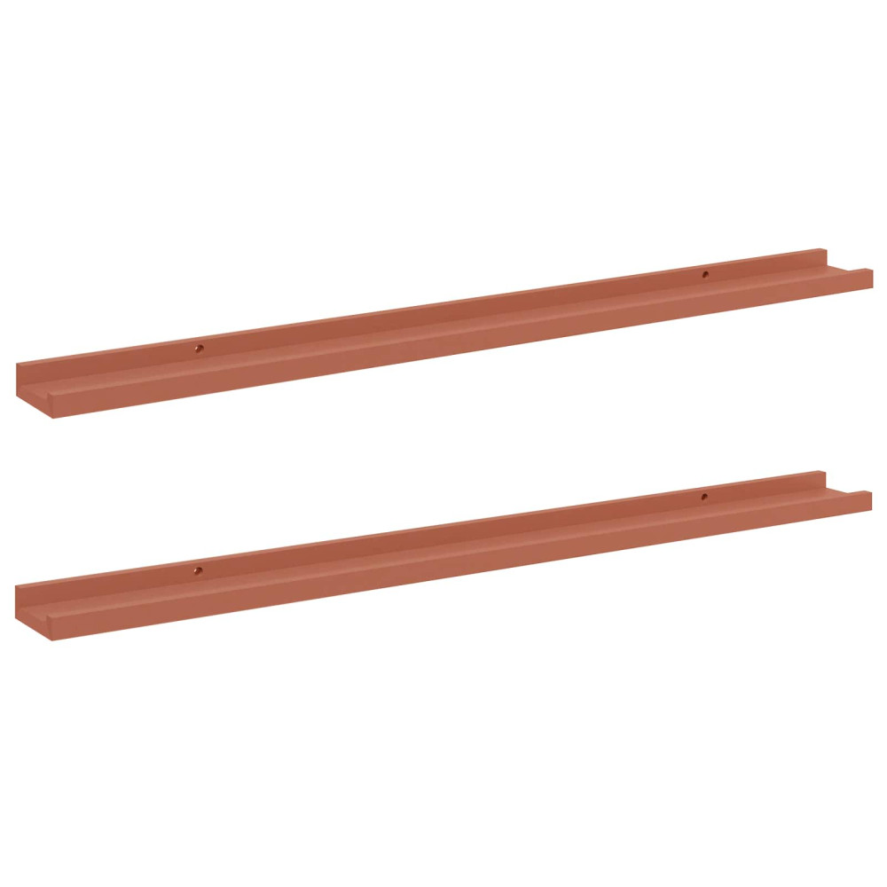 Produktbild för Vägg hylla med hylla 2 pcs Röd 100 x 9 x 3 cm Konstruerat trä