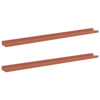 Produktbild för Vägg hylla med hylla 2 pcs Röd 100 x 9 x 3 cm Konstruerat trä