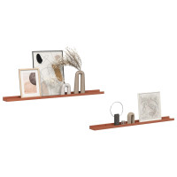 Produktbild för Vägg hylla med hylla 2 pcs Röd 100 x 9 x 3 cm Konstruerat trä