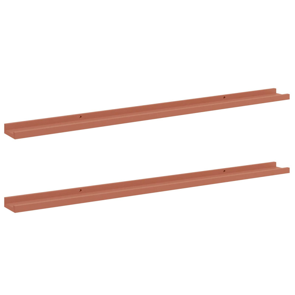 Produktbild för Vägg hylla med hylla 2 pcs Röd 115 x 9 x 3 cm Konstruerat trä