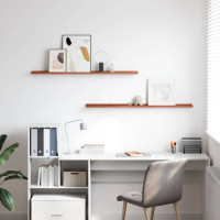 Produktbild för Vägg hylla med hylla 2 pcs Röd 115 x 9 x 3 cm Konstruerat trä