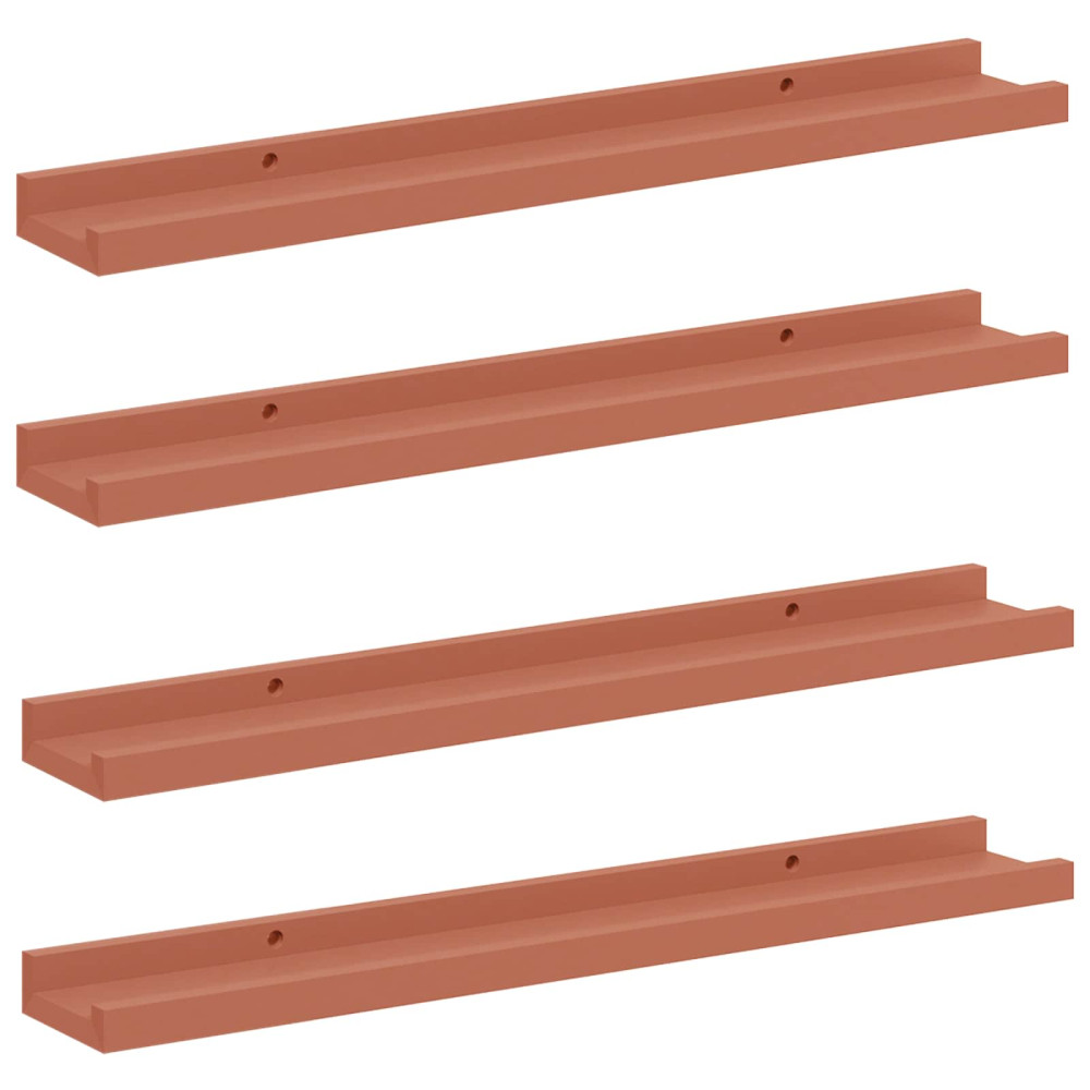 Produktbild för Vägg hylla med hylla 4 pcs Röd 60 x 9 x 3 cm Konstruerat trä