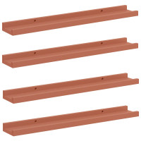 Produktbild för Vägg hylla med hylla 4 pcs Röd 60 x 9 x 3 cm Konstruerat trä
