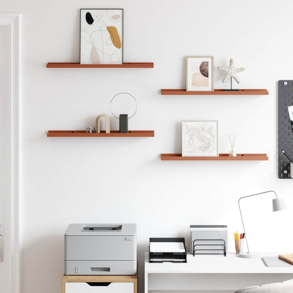Produktbild för Vägg hylla med hylla 4 pcs Röd 60 x 9 x 3 cm Konstruerat trä