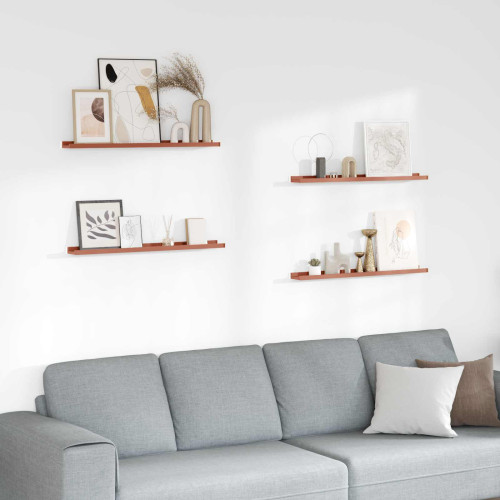 vidaXL Vägg hylla med hylla 4 pcs Röd 80 x 9 x 3 cm Konstruerat trä