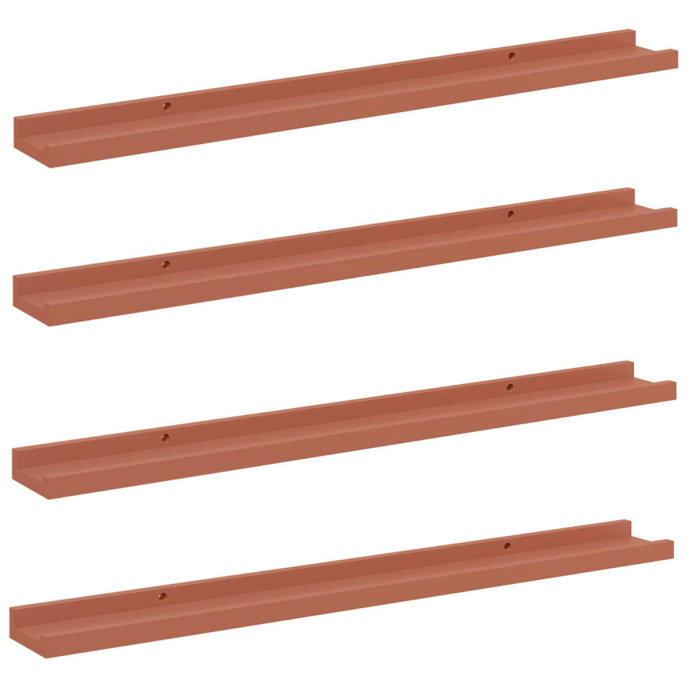 Produktbild för Vägg hylla med hylla 4 pcs Röd 80 x 9 x 3 cm Konstruerat trä