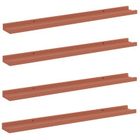 Produktbild för Vägg hylla med hylla 4 pcs Röd 80 x 9 x 3 cm Konstruerat trä