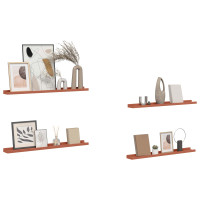 Produktbild för Vägg hylla med hylla 4 pcs Röd 80 x 9 x 3 cm Konstruerat trä