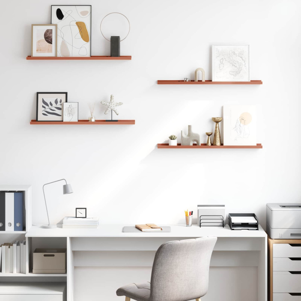 Produktbild för Vägg hylla med hylla 4 pcs Röd 80 x 9 x 3 cm Konstruerat trä