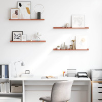 Produktbild för Vägg hylla med hylla 4 pcs Röd 80 x 9 x 3 cm Konstruerat trä