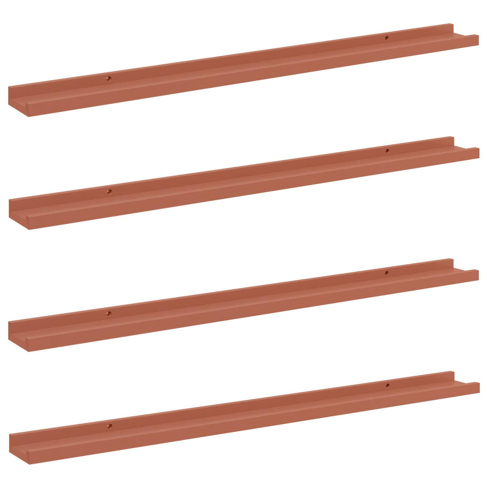 Produktbild för Vägg hylla med hylla 4 pcs Röd 100 x 9 x 3 cm Konstruerat trä