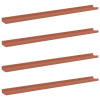 Produktbild för Vägg hylla med hylla 4 pcs Röd 100 x 9 x 3 cm Konstruerat trä