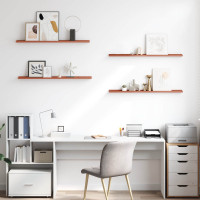 Produktbild för Vägg hylla med hylla 4 pcs Röd 100 x 9 x 3 cm Konstruerat trä