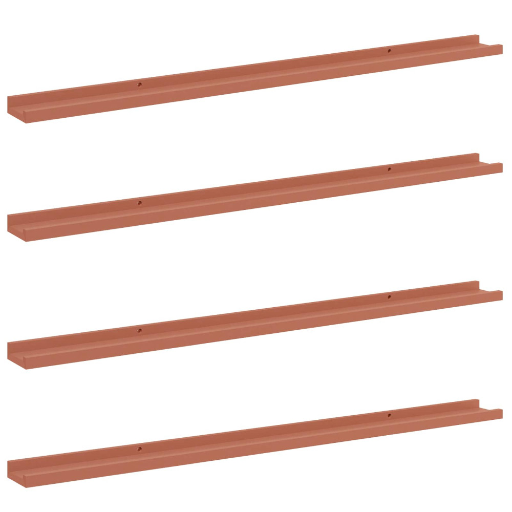 Produktbild för Vägg hylla med hylla 4 pcs Röd 115 x 9 x 3 cm Konstruerat trä