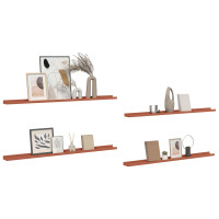 Produktbild för Vägg hylla med hylla 4 pcs Röd 115 x 9 x 3 cm Konstruerat trä