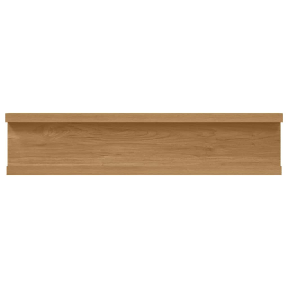 Produktbild för Vägg hylla med hylla 2 pcs Brun 40 x 9 x 3 cm Konstruerat trä