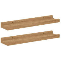 Produktbild för Vägg hylla med hylla 2 pcs Brun 40 x 9 x 3 cm Konstruerat trä