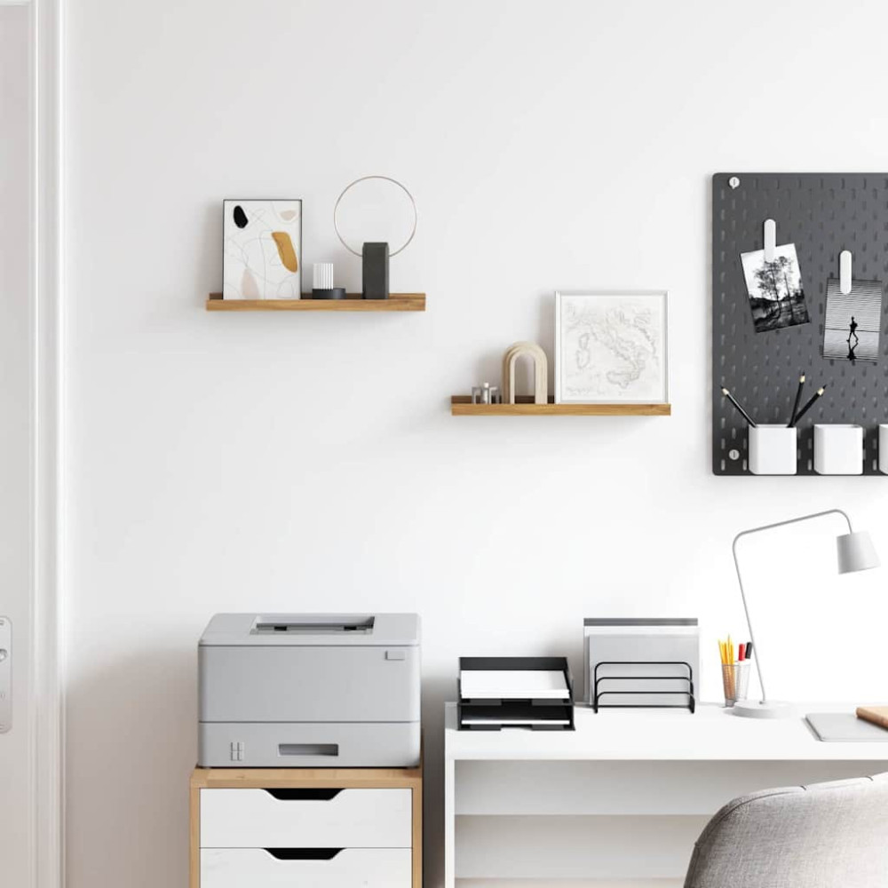 Produktbild för Vägg hylla med hylla 2 pcs Brun 40 x 9 x 3 cm Konstruerat trä