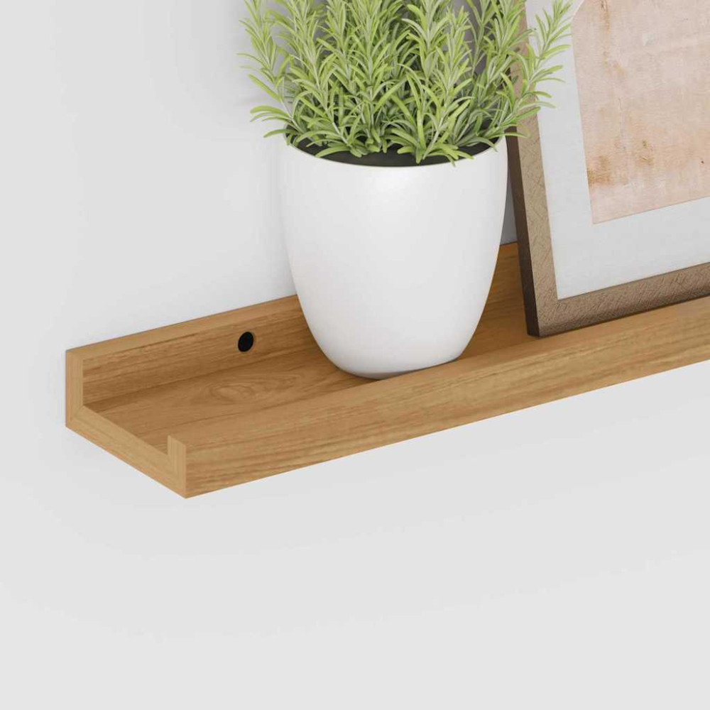Produktbild för Vägg hylla med hylla 2 pcs Brun 40 x 9 x 3 cm Konstruerat trä