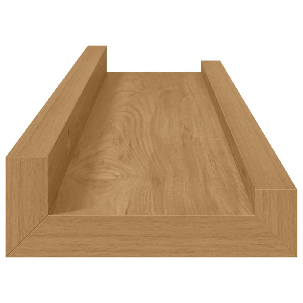 Produktbild för Vägg hylla med hylla 2 pcs Brun 40 x 9 x 3 cm Konstruerat trä