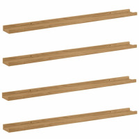 Produktbild för Vägg hylla med hylla 4 pcs Brun 100 x 9 x 3 cm Konstruerat trä