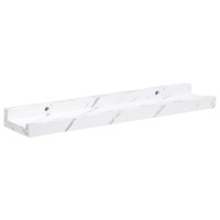 Produktbild för Vägg hylla 2 pcs Vit marmor 40 x 9 x 3 cm Konstruerat trä