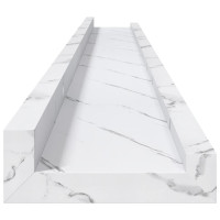 Produktbild för Vägg hylla 2 pcs Vit marmor 100 x 9 x 3 cm Konstruerat trä