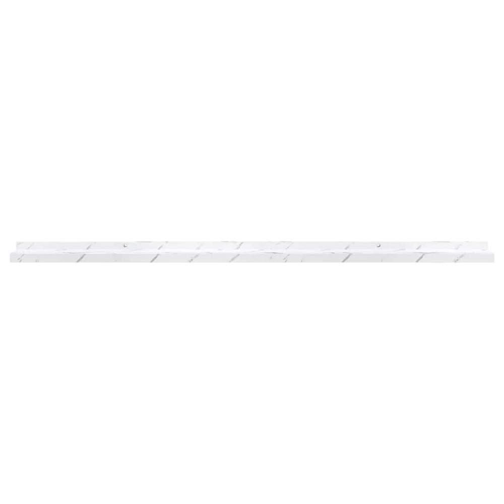 Produktbild för Vägg hylla 2 pcs Vit marmor 115 x 9 x 3 cm Konstruerat trä