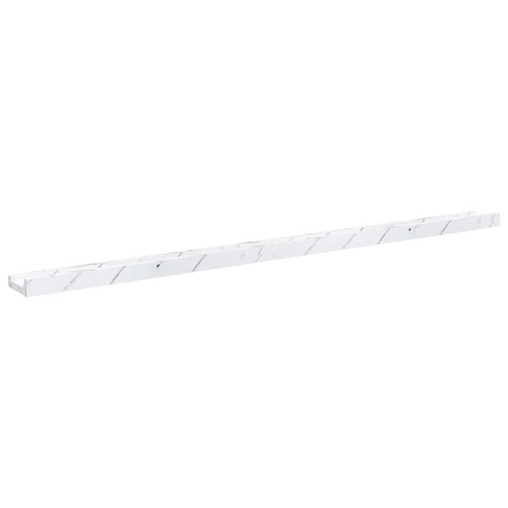 Produktbild för Vägg hylla 2 pcs Vit marmor 115 x 9 x 3 cm Konstruerat trä