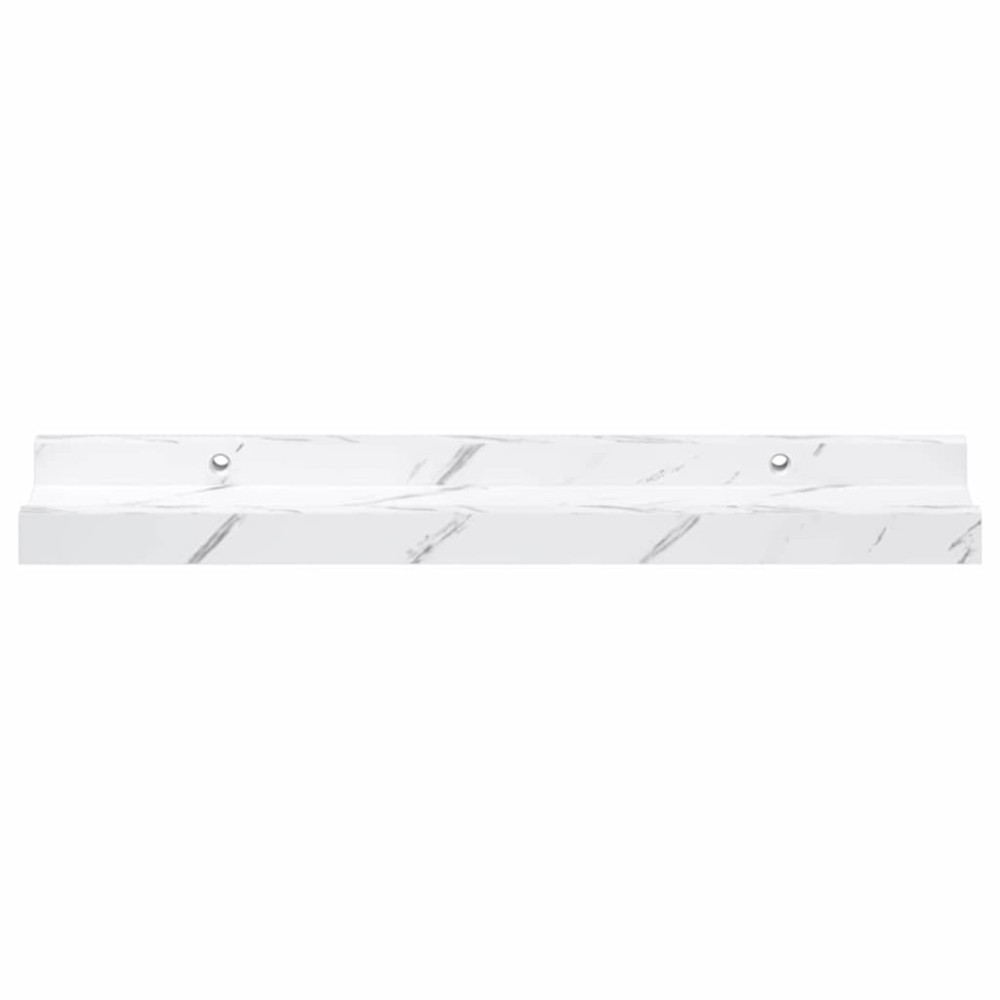 Produktbild för Vägg hylla 4 pcs Vit marmor 40 x 9 x 3 cm Konstruerat trä