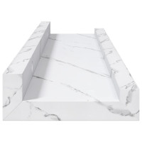 Produktbild för Vägg hylla 4 pcs Vit marmor 40 x 9 x 3 cm Konstruerat trä
