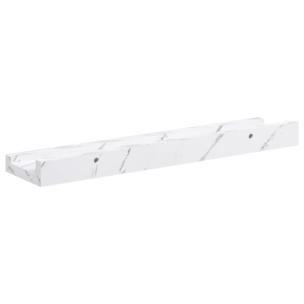 Produktbild för Vägg hylla 4 pcs Vit marmor 40 x 9 x 3 cm Konstruerat trä