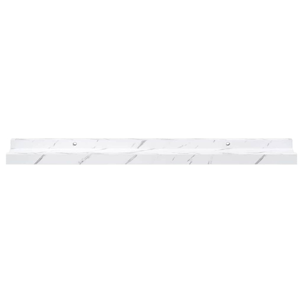 Produktbild för Vägg hylla 4 pcs Vit marmor 60 x 9 x 3 cm Konstruerat trä