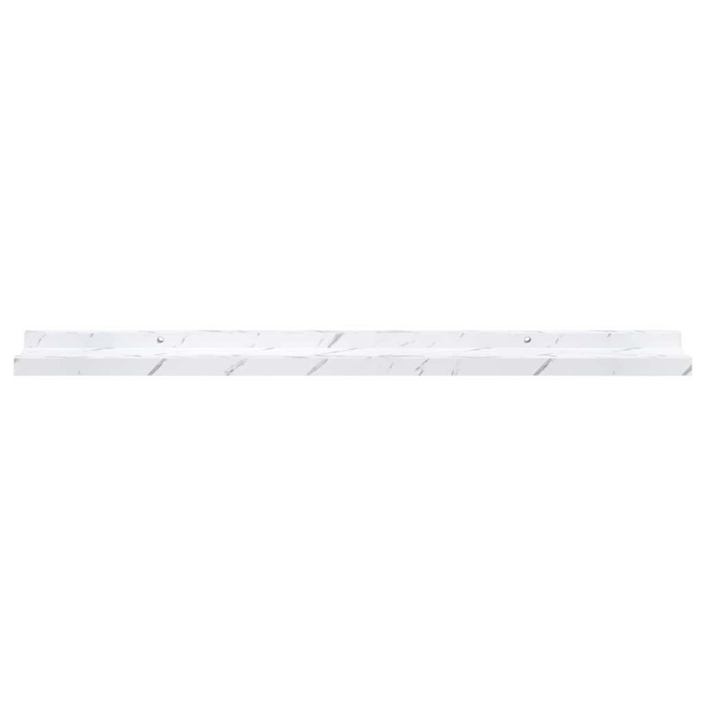 Produktbild för Vägg hylla 4 pcs Vit marmor 80 x 9 x 3 cm Konstruerat trä