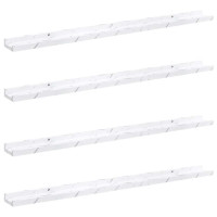 Produktbild för Vägg hylla 4 pcs Vit marmor 100 x 9 x 3 cm Konstruerat trä