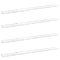 Produktbild för Vägg hylla 4 pcs Vit marmor 115 x 9 x 3 cm Konstruerat trä