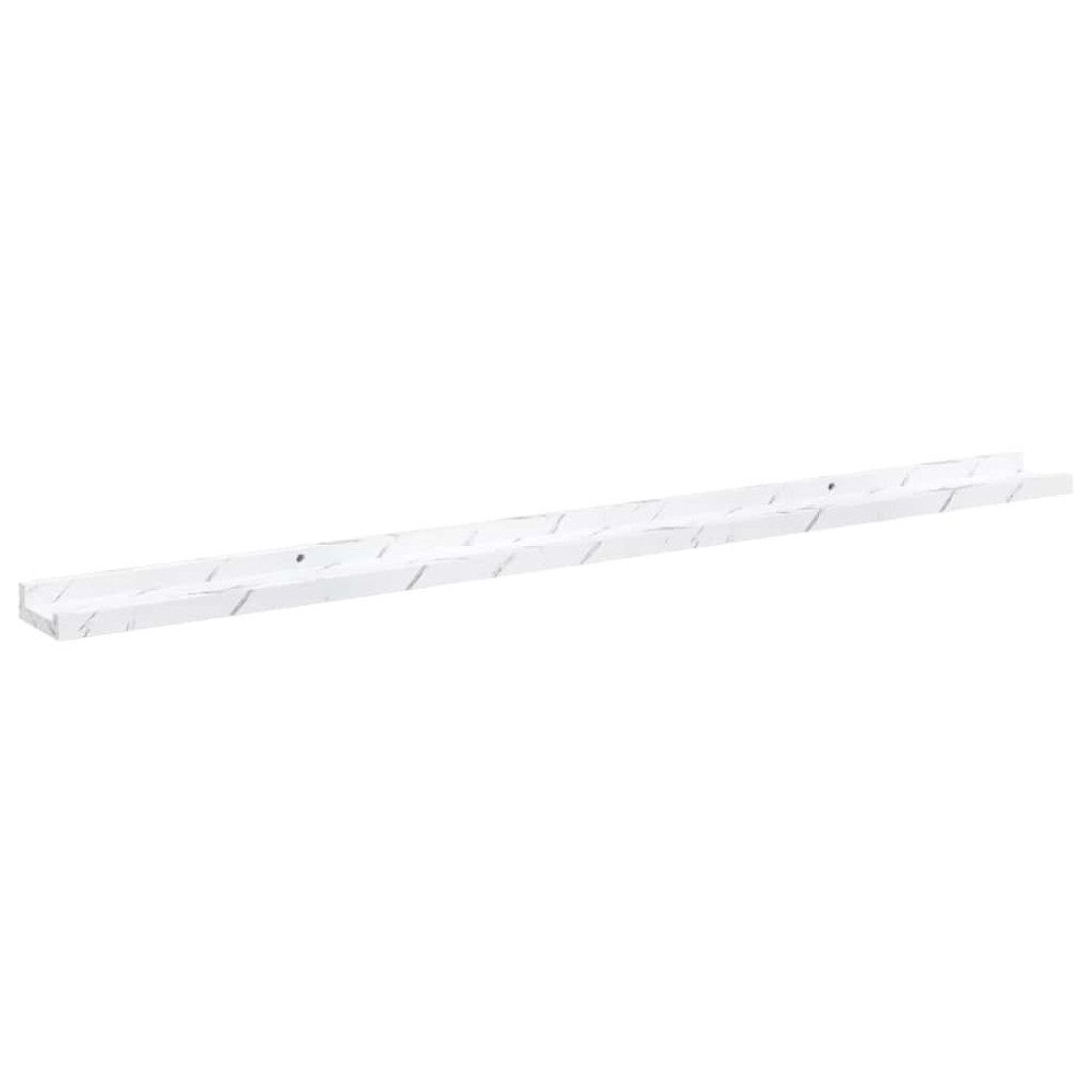 Produktbild för Vägg hylla 4 pcs Vit marmor 115 x 9 x 3 cm Konstruerat trä