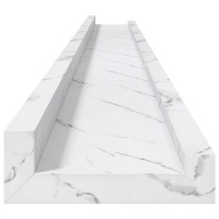 Produktbild för Vägg hylla 4 pcs Vit marmor 115 x 9 x 3 cm Konstruerat trä