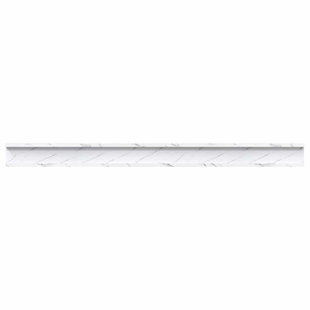 Produktbild för Vägg hylla 4 pcs Vit marmor 115 x 9 x 3 cm Konstruerat trä