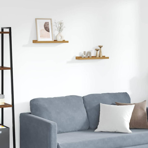 vidaXL Vägg hylla med hylla 2 pcs Beige 40 x 9 x 3 cm Konstruerat trä