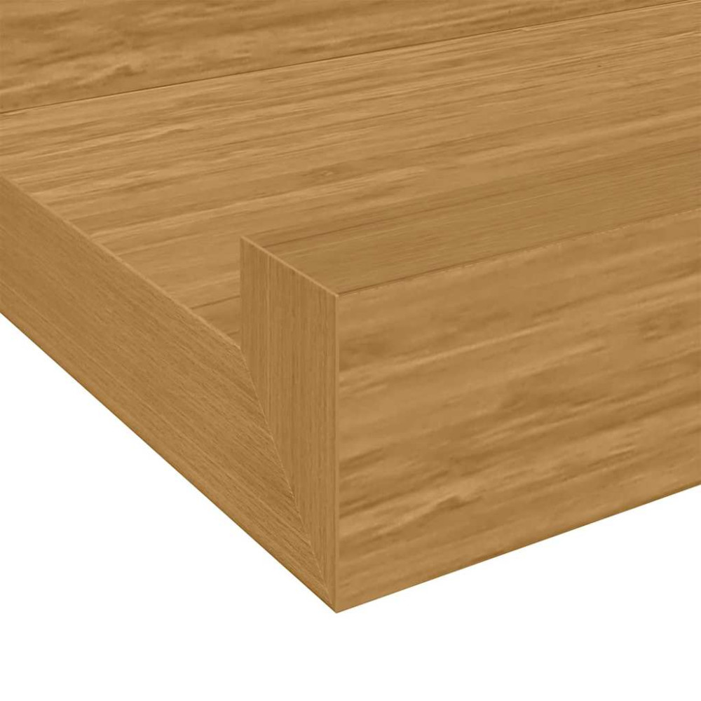 Produktbild för Vägg hylla med hylla 2 pcs Beige 40 x 9 x 3 cm Konstruerat trä