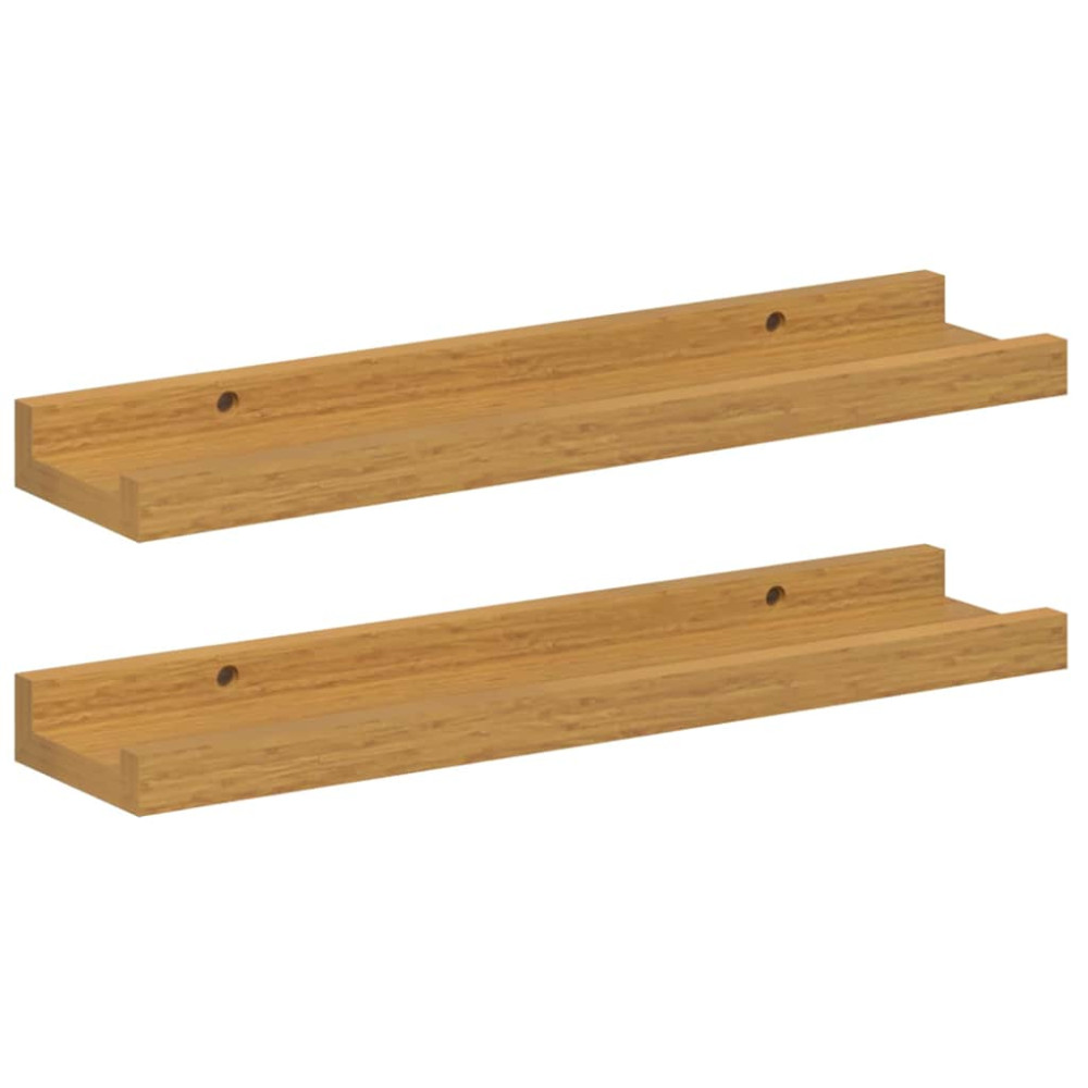 Produktbild för Vägg hylla med hylla 2 pcs Beige 40 x 9 x 3 cm Konstruerat trä